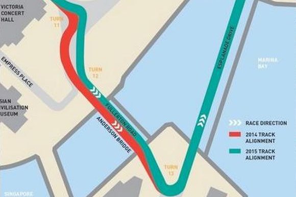 Конфигурация трассы в Сингапуре претерпела небольшие изменения